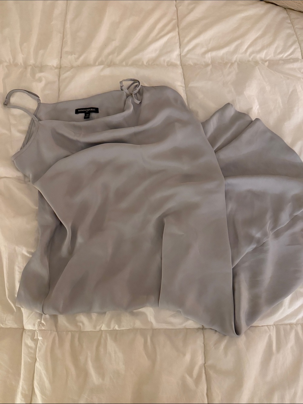 Banana Republic Silver-Gray Silk Slip Dress